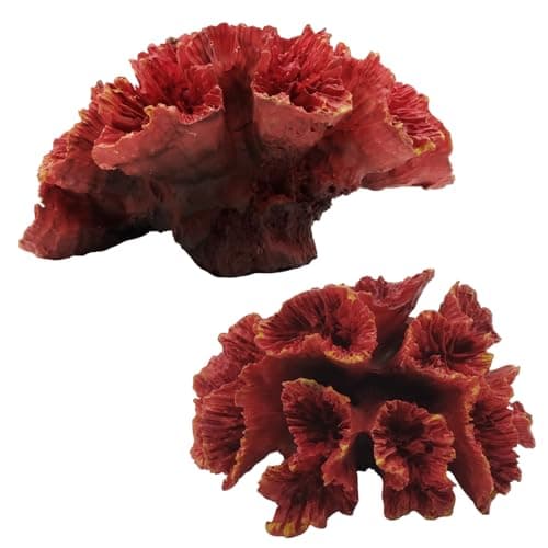 Molyorch Deco Aquarium, Artificielle Deco Corails Aquarium Plante, Coraux Orange Décoration D'aquarium, pour Décoration Aquarium à Poissons, Aménagement Paysager, Balances D'aquarium (Orange)