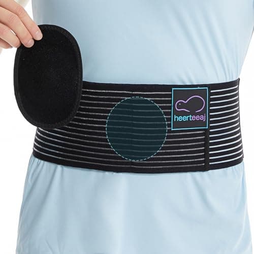 Ceinture pour hernie ombilicale pour homme et femme - Soutien abdominal avec coussinets de compression - Soutien de la taille après chirurgie, post-partum et hernie ombilicale