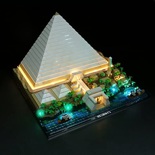 Kit d'éclairage LED pour Lego 21058 Architecture Cheops Pyramid Kit de Construction (lumières Uniquement) Kit d'éclairage télécommandé Compatible avec Lego La Grande Pyramide de Gizeh