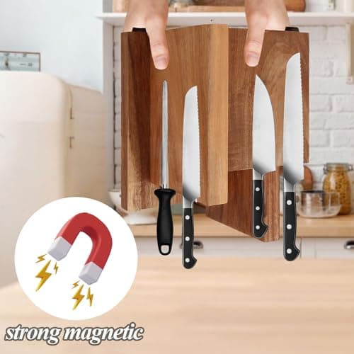 Uniharpa Home Kitchen, supports magnétiques pour porte-couteaux avec aimants renforcés puissants et pieds antidérapants, porte-couteau de rangement multifonctionnel.