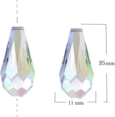 60 pièces de perles en plastique, couleur cristalline, forme de goutte, 25 mm, perles de bijoux, perles décoratives