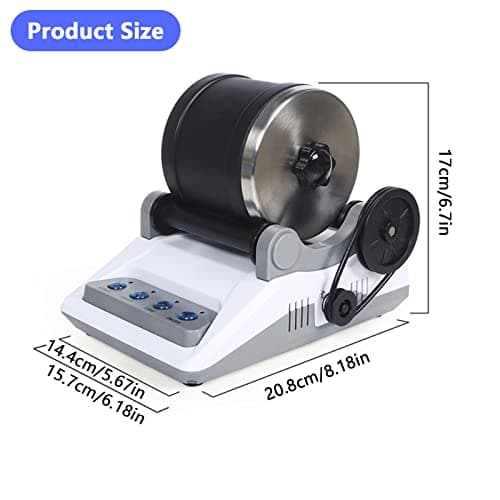 Rock Tumbler Kit, Set Professionnel Gobelets En Pierre Tambour Polissage Tambour Pierre Ponceuse à Pierre Rock Polisher For Children And Adults 7 Jours Fonction ChronoméTrage 4 Types Poudre Polissage