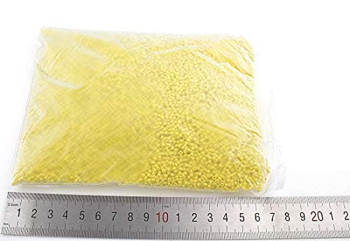 Perlin Lot de 30 000 perles de rocaille en verre opaque jaune 2 mm 450 g 11/0 pour textile - Mini perles pour loisirs créatifs