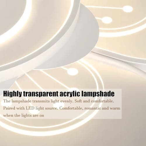 LYSDjia Plafonnier Moderne Dimmable Transparent Acrylique Fleur Design Abat-Jour Lampe de Plafond LED Éclairage pour Enfants avec Télécommande Convient pour Garçons Et Filles Chambre Chambre d'enfant