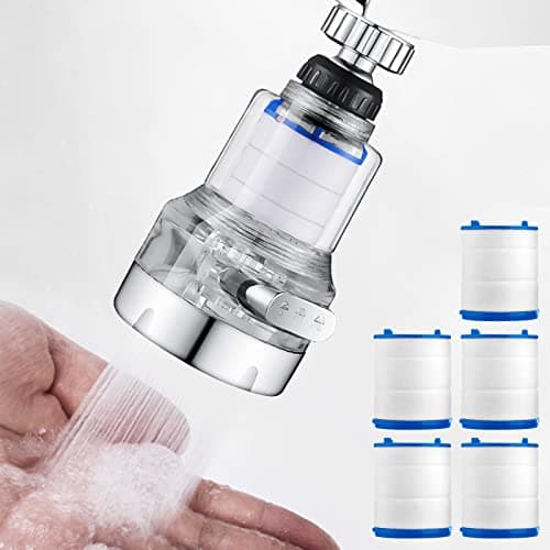 Acdolf Filtre à Eau du Robinet, Filtre à Robinet Rotatif à 360°, Purificateur d'eau de Robinet de Cuisine et Salle de Bains, 3 Modes de Fonctionnement