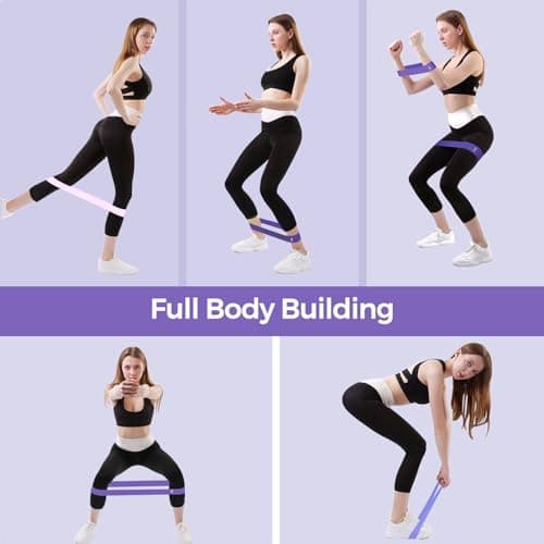 Élastique Musculation[Lot de 5], Bande Elastique Musculation avec 5 Niveaux de Force, Elastique Sport pour Fitness Pilates Yoga -Bande de Resistance Musculation avec Sac de Rangement