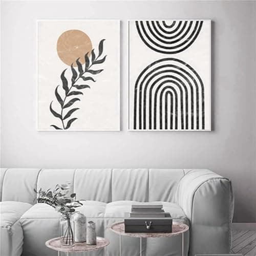 Lot de 3 images esthétiques de plante, décoration bohème, art abstrait, style bohème, sans cadre, 05, 70 x 100 cm