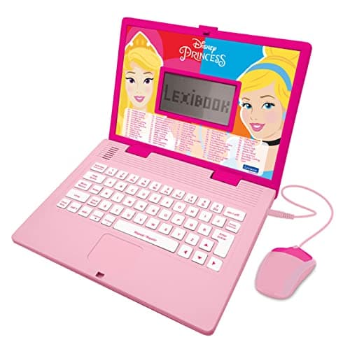 LEXIBOOK JC598DPi2 Disney Princess-Jouet éducatif et bilingue pour Ordinateur Portable 124 activités d'apprentissage (français Non Garanti)