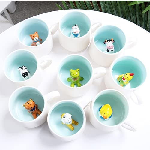 Arawat Mug Cane Tazza Da Caffè Carina Tazza Da Tè In Ceramica 350 Ml Grande Tazza Da Caffè 3d Tazza Divertente Tazza Da Caffè Espresso Tazza Da Caffè Cappuccino Tazza Regalo Carino (Cane)