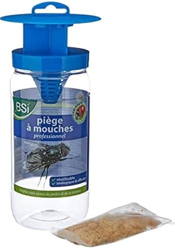 BSI - Piège A Mouches - Attrape Et Digère Jusqu'à 20 000 Insectes - Avec son Attractif - Pour Un Usage Extérieur - Prêt A l'Emploi - Réutilisable