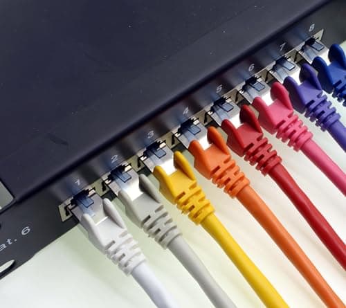 10m - CAT6a - câble réseau jaune - 10 pièces Câble patch CAT 6 A 10000 Mbit s SFTP PIMF 500 MHz compatible avec routeur commutateur Internet DSL CAT5 CAT6 CAT7