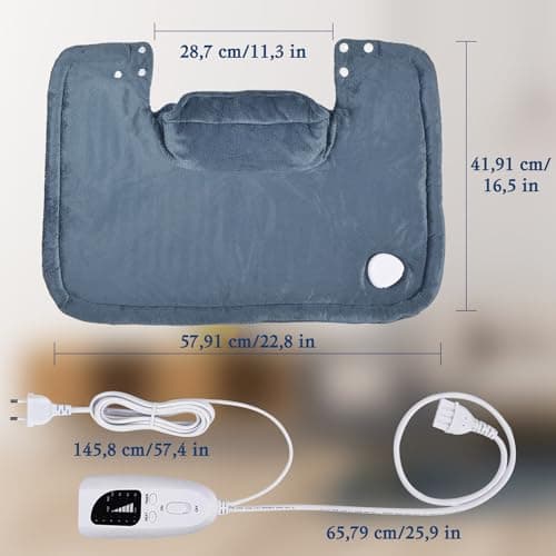 Volenx Coussin Chauffant, Coussin Chauffant Électrique Cervicales Dos, 6 Réglages de Chaleur Réglables, Chauffage Rapide, Protection Contre Surchauffe, Excellent Cadeau pour Papa et Maman