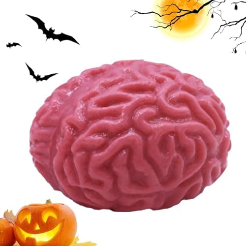 Balle de Cerveau À Presser, Balles Anti-Stress Cérébrales Spongieuses, Jouet À Presser Le Cerveau Humain pour Soulager Le Stress, Jouet de Cerveau Humain en Latex, Jouet de Faux Cerveau