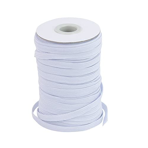 BOKFJBP 6mm Élastique,50 mètres Élastique à Coudre pour la Couture et Le ménage DIY Artisanat Tissus à Coudre Élastique Blanc