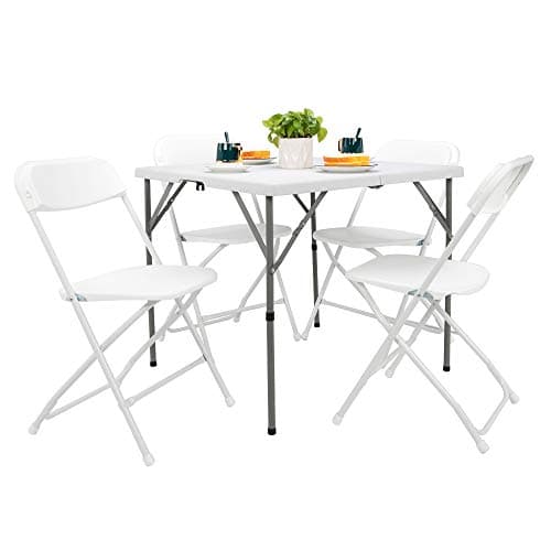 LEADZM Table de Camping,86x86x74 cm,Pliante Table de Jardin,Cadres en Acier,Pique-Nique,Barbecue,Intérieur Extérieur