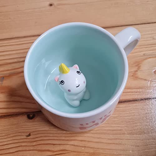 Tasse licorne 3D en céramique, unique faite à la main, cadeau de Noël pour anniversaire, femme, fille, petite amie (licorne)
