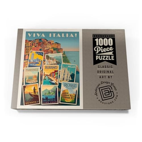 MyPuzzle Italy : Viva Italia ! Collage, Affiche Vintage - Premium 1000 Pièces Puzzle - Collection spéciale MyPuzzle de Anderson Design Group