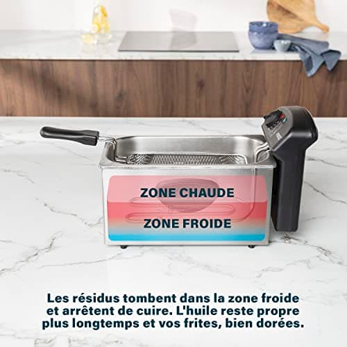 Princess Friteuse Castel – 3L – 2000 Watts – Acier inoxydable – Technologie Zone Froide – 182626