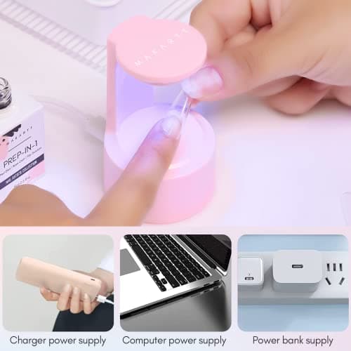 MAKARTT Lampe à Ongles LED Mini,Séchoir à Ongles 5W gel Nail UV light, Gel Vernis à Ongles Extension Gel Nail Light Solidification Light, voyage gel Nail LED Light Valentine fête des mères cadeau