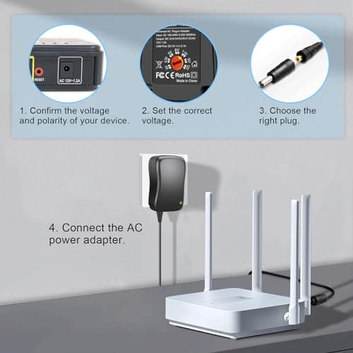 Aroidful 30W Alimentation Universel 12V 9V 7.5V 6V 5V 4.5V 3V et 5V 2.1A USB Port avec 8 Connecteurs DC. Adaptateur Secteur Universel pour Routeur/Haut-Parleur/Epilateur/Mini Fan/Bande Lumiere LED