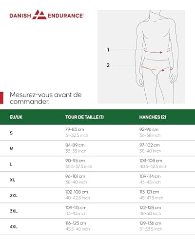 DANISH ENDURANCE Lot de 6 Boxers de Sport, Respirants et Légers, Évacuent la Transpiration, pour Homme, Noir, L