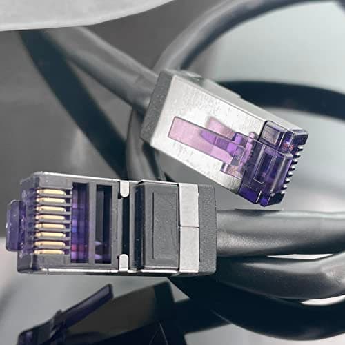 1aTTack.de - 0,25 m - Câble réseau CAT6a Superflex Ethernet Gigabit LAN RJ45 CAT6 A câble patch 10000 Mbit s SFTP PIMF 500 MHz compatible avec CAT6 CAT5 - noir - 10 pièces