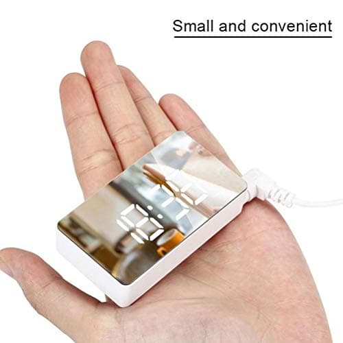 HUSHUI LED Miroir réveil, réveil numérique Mini réveil électronique Multifonctionnel pour Chambre Salon Bureau