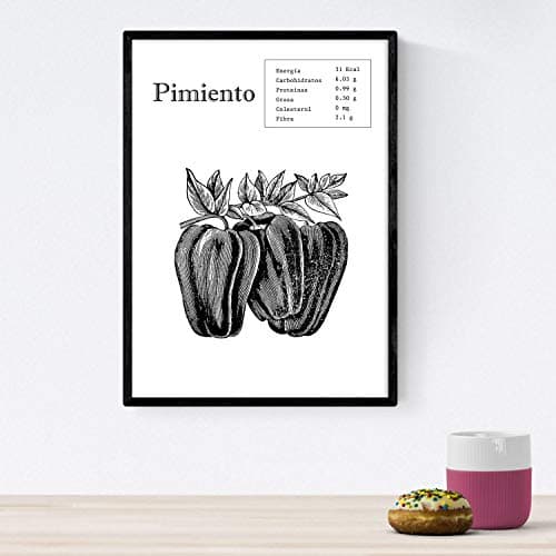 Nacnic Poster Pimiento.Láminas de fruits et légumes. format A4
