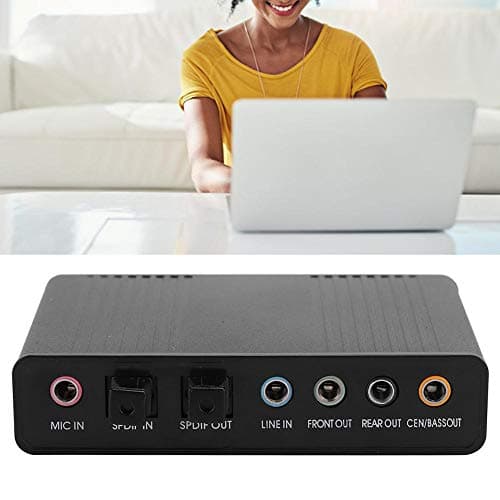 AMONIDA DM-HD10 Carte Son Externe Adaptateur Surround 5.1 6 canaux Adaptateur de Carte Son Audio