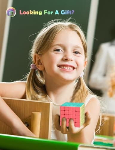 ROXENDA 5x5 Cubes Magiques, 5x5x5 Jouets pour la Concentration et Les Exercices de Combinaison, sans Autocollants, avec Macarons, Couleurs Vives, pour Enfants et Adolescents (5x5x5)