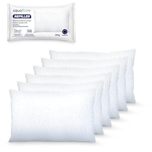 Aquafloow 6x Sachets de Granulés pour Déshumidificateur 280 g, Contrôle des Moisissures pour Pièces de 20 m2 | Recharges Ultra-Absorbantes