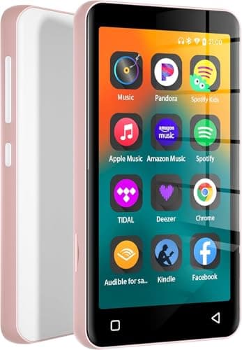 80Go Lecteur MP3 et MP4 Bluetooth avec WiFi, innioasis 4,0" Écran Tactile pour Enfant avec Spotify et Audible, pour Musique à Son Haute Fidélité avec Haut-Parleur, jusqu'à 1tb (Rose-Blanc)