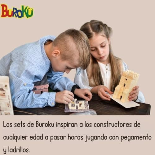 Buroku - Kit de construction romaine 390 pièces | Temple romain réaliste | Briques de pierre | Encourage l'apprentissage STEM et la motricité | Pour enfants et adultes | Colle incluse
