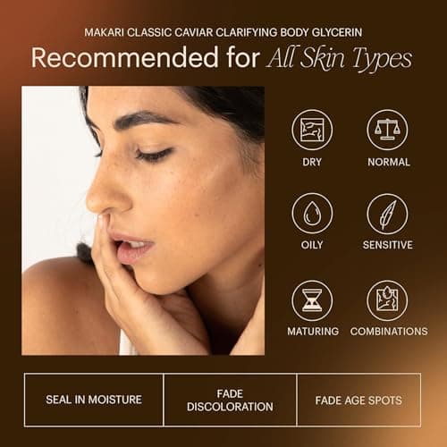 Makari Classic Glycérine Éclaircissante au Caviar 5.1fl.oz – Gel-Crème hydratante et éclaircissante pour le corps – Soins quotidien hydratants anti-âge, cicatrices acnéiques, décolorations et rides