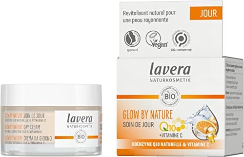 lavera GLOW BY NATURE Soins de jour - cosmétiques naturels - végan - Q10 & Vitamine C - hydratant - soins de jour - revitalisant - certifié PETA - 1 x 50 ml
