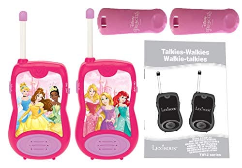 Lexibook Disney Princesses Cendrillon Raiponce Ariel Talkies-walkies, Jeu jouet communication enfant filles, Clip ceinture, à piles, Rose, TW12DP