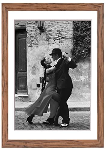 Cadre photo SD avec passe-partout – Cadre photo en noyer de 30 mm de large – Dimensions extérieures passe-partout 40 x 50 cm – Pour taille d'image 30 x 40 cm – Cadre avec verre acrylique