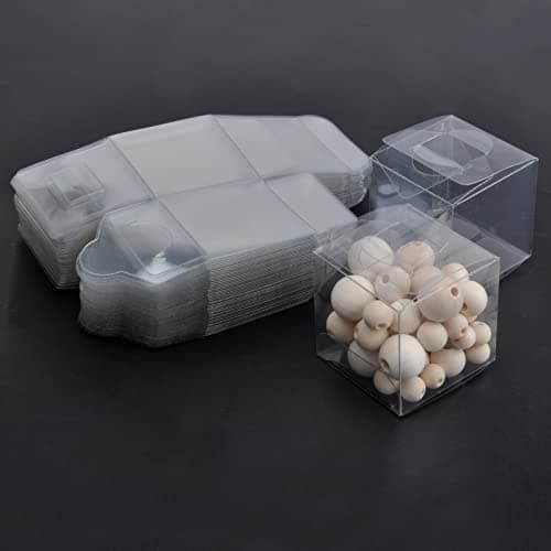 HENGBIRD 50 PCS 5 x 5 x 5 cm Boîte Cadeau Transparente Clear Boîtes de faveur de Mariage Petit Cube Emballage Cadeau Boite Boîtes à Gâteaux Pour le Mariage Boîte de Cotillons, fêtes, anniversaires