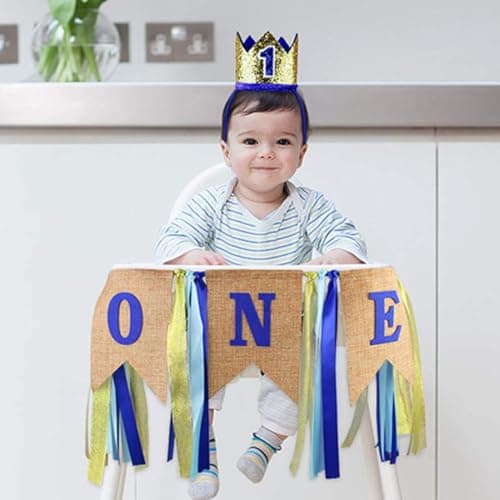 VAEIORP 1 pcs 1 Year Old Baby Birthday Party Crown For Boys Birthday