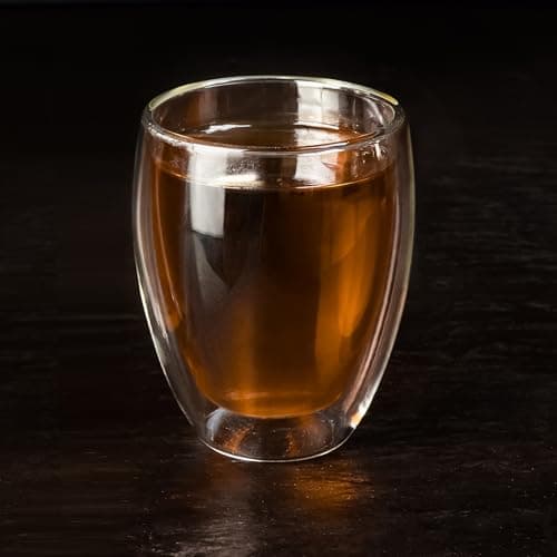 Creano Verre Thermique XXL à Double paroi 400 ML, Verre à café/Verre à thé/Latte Macchiato Extra Large résistant à la Chaleur en Verre borosilicaté, Lot de 6