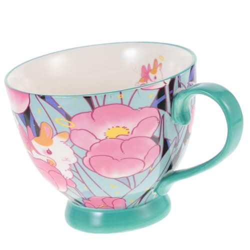 CIYODO Tasse à fleur lapin mug ceramique tasses à amusement mugs tasse à au lait tasse kawaii au lait mugs tasses mignonnes tasse mignonne tasse d'eau céramique