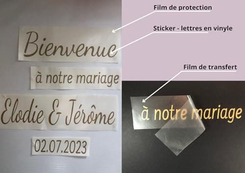 Stickers Personnalisés pour Panneau Mariage, Baptême, anniversaire... - Panneau Bienvenue - Décoration de mariage et évènements - Accueillez vos Invités avec Style ! Fabrication Artisanale Française