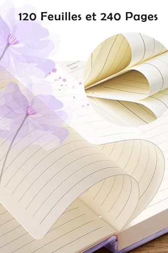 GOORAIFU Journal Intime avec Cadenas pour Filles et Femmes, Carnet Secret A5 en Cuir PU, 240 Pages, Carnet de Notes avec Stylo à Bille en Métal et Coffret Cadeau,violet