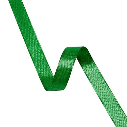 VATIN Ruban Satin 9mm x 25m Double Face éclat Satin Vert Ruban décoratif pour Mariage, baptême et Anniversaire