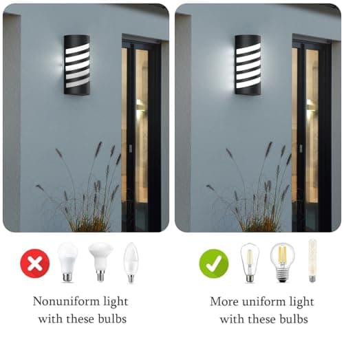 Klighten Noir Lampe Murale Exterieur/Interieur, E27 Applique Murale, IP65 Éclairage Mural pour Entrée Couloir Escaliers, Ampoule non Incluse