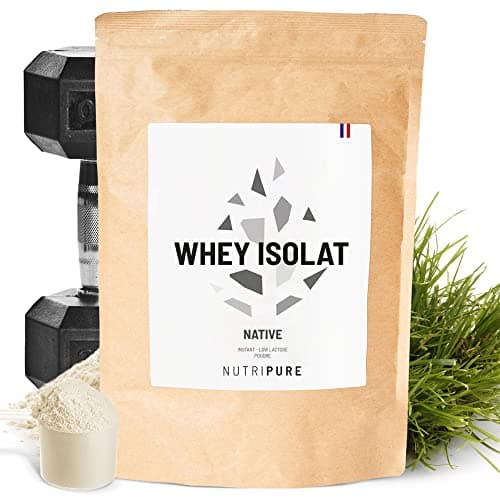 Nutripure | Whey Isolate Native en Poudre | Complément Alimentaire à base de Protéines de Lait | Développement Musculaire & Musculation | 94% Protéines, 25% BCAA, 52% EAA | Neutre | 750 gr | France