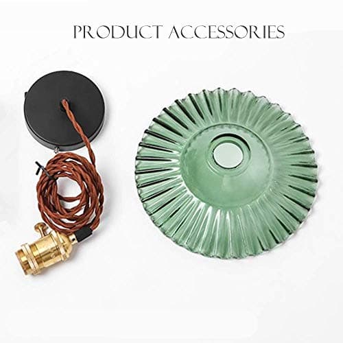 Chrasy Industrielle Moderne Verre Suspensions Luminaire Vintage Plafonnier Luminaire Verre Retro Suspensions Luminaires Industrielle Eclairage de Plafond Suspensions Plafonniers Luminaire (Vert)