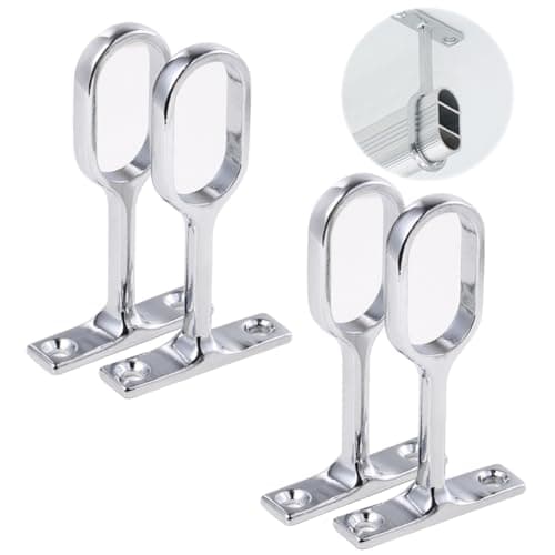 Support Tringle Penderie,Supports pour Tubes de Penderie,Support pour Barre Penderie Ovale,Support de Tige de Bride,Support Barre Penderie,Alliage de Zinc,Supports D'extrémité de Rail,16mm,4 Pcs