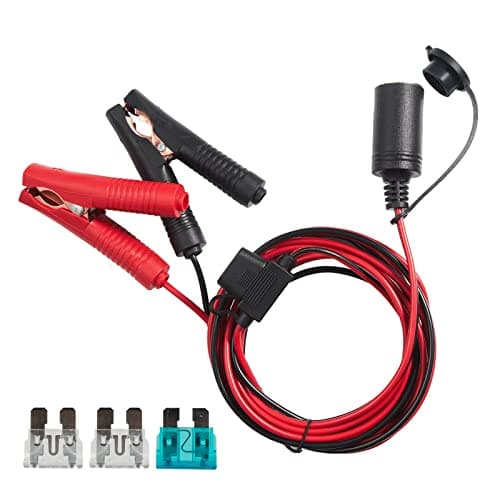 Magiin Adaptateur Allume-Cigare avec 2 Pinces Crocodiles Câble d'Extension pour Batterie (1pc+ 3 fusibles)