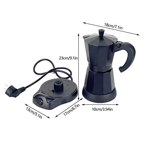 Futchoy Cafetière à moka électrique - Machine à café filtre turc - 300 ml - 480 W